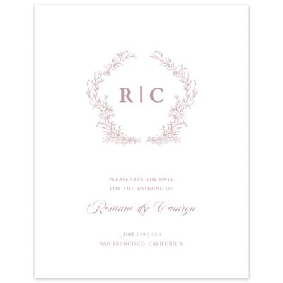 Dusty Rose, Pink Wedding Digital Save the Date - Eleanora Classic