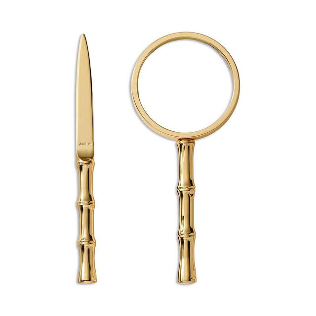 AERIN Ava Brass Bamboo Magnifying Glass & Letter Opener