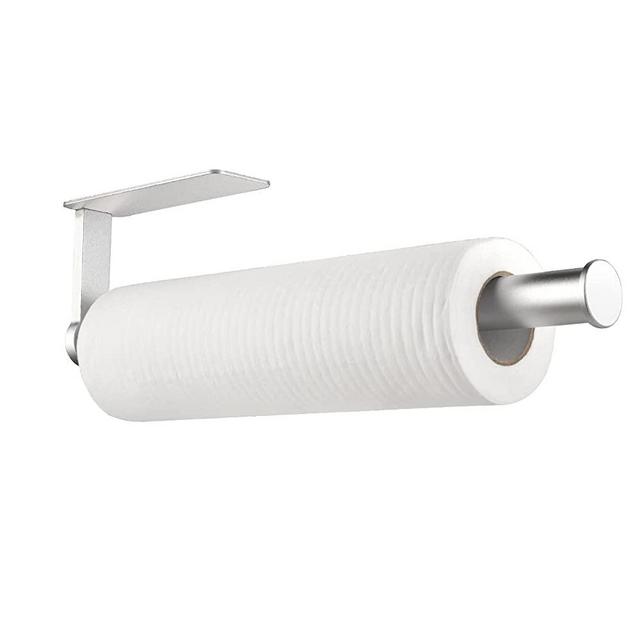 Towel Rack Toilet Paper Holder Roll Paper Stand Cling Film Shelf Punch-Free Roll Holder Home Wall Mounted Paper Rack No Rust Bathroom Accessories Kitchen Aluminum Stand Silver Color 13 Inches