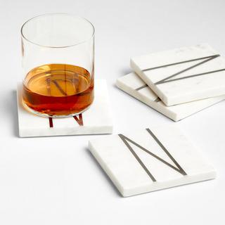 Marble Monogram Coaster, Set of 4