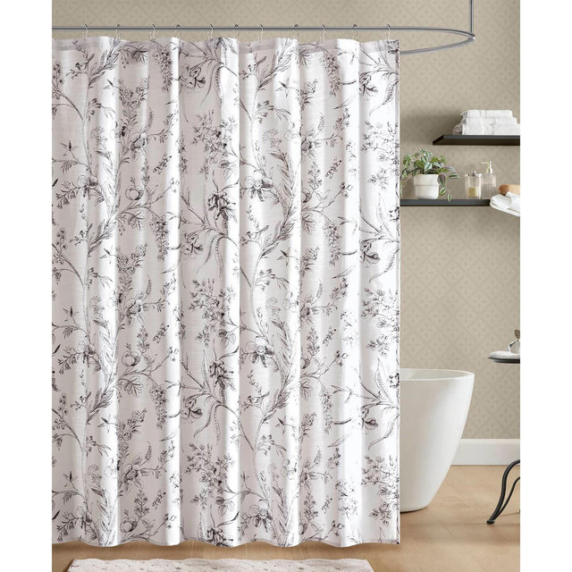 Laura Ashley Branch Toile Vintage Floral Shower Curtain, 72" x 84"