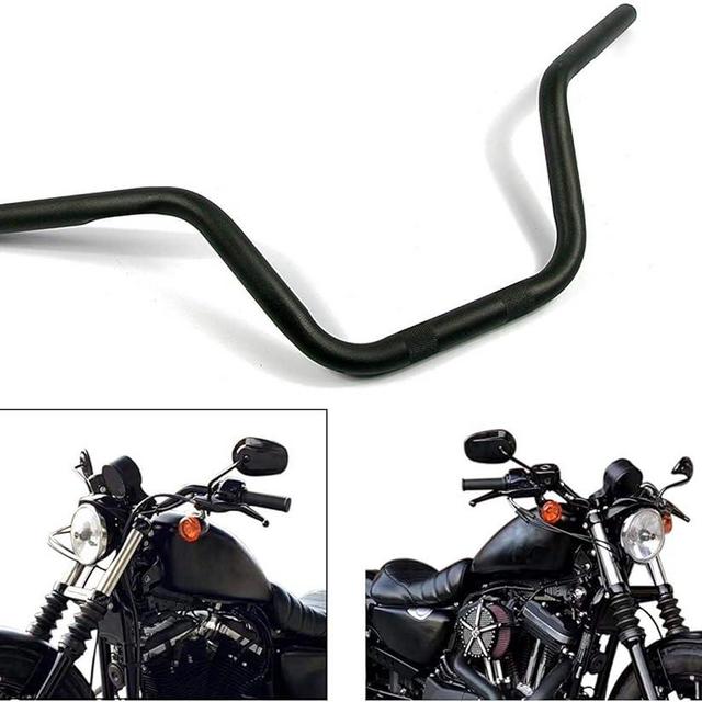 Motorcycle Hanger 1 inch 25mm Ace Cafe Racer Clubman Handlebar Handle bars handlebars Bar compatible with Harley Sportster XL883 XL1200(Black)