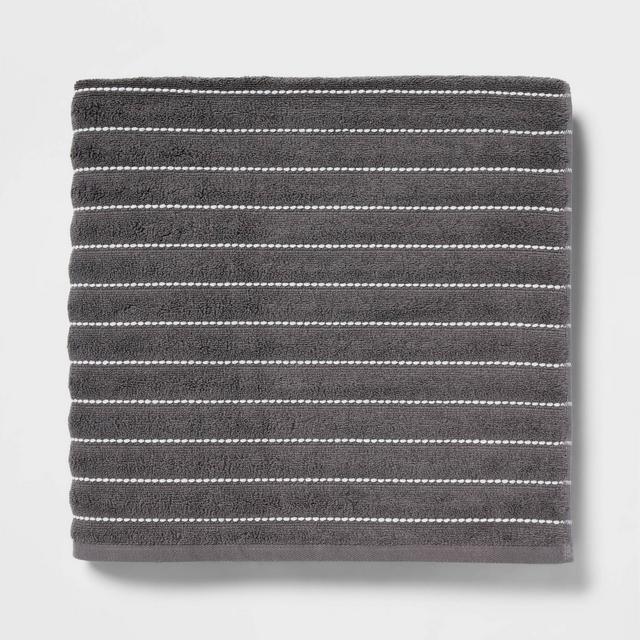 Performance Plus Oversized Bath Towel Dark Gray Striped - Threshold™