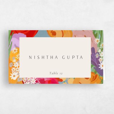 Yellow Wedding Place Card - Chesley