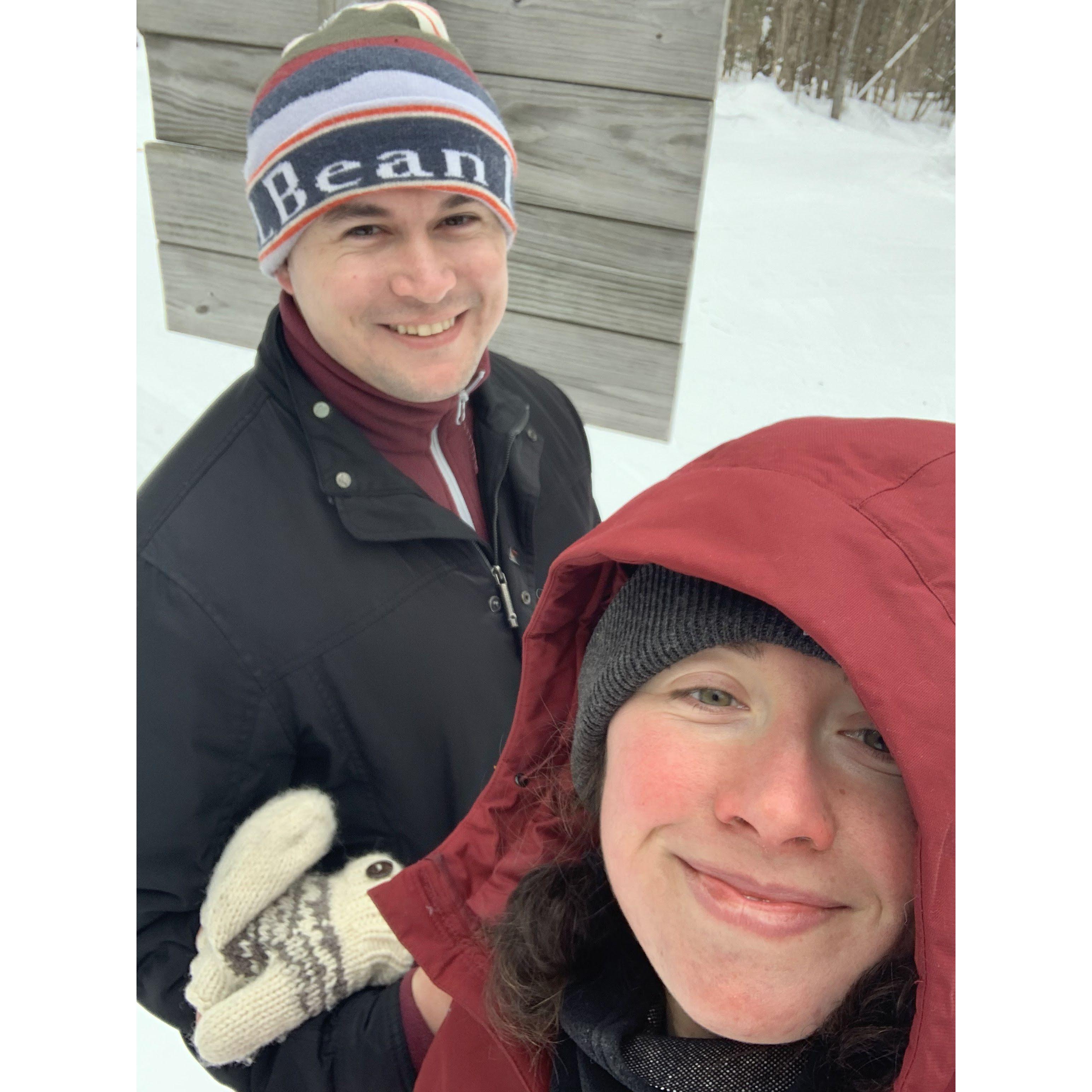 Trying our hand at snowshoes