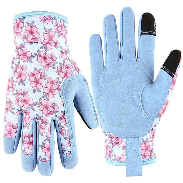 PLAYWO Gardening Work Gloves, Flexible and Breathable Garden Gloves, Gardening Gifts for Women, Machine Washable