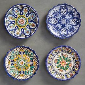 Del Sol Melamine Dinner Plate, Mixed Set of 4