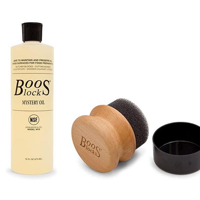 John Boos Mystery Butcher Block Oil & Applicator, One Bottle Oil and One Applicator