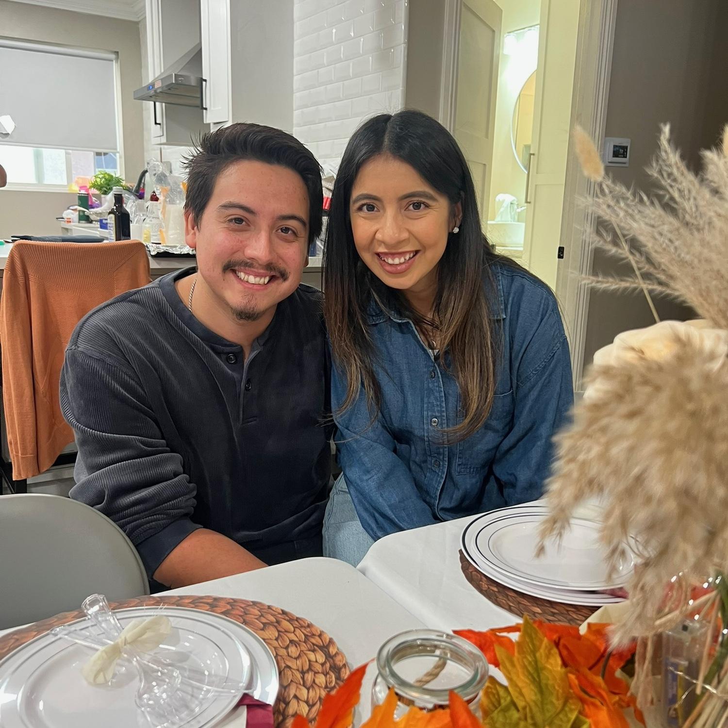Enjoying a Thanksgiving Lunch with Kelly's family.