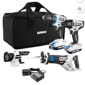 HART 20 Volt Cordless 4 Tool Combo Kit