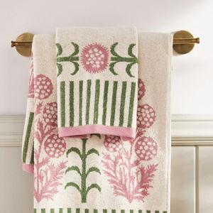 Ellen Merchant Cottage Cotton Hand Towel - Pink