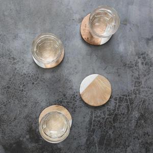 Marble & Mango Wood Coasters