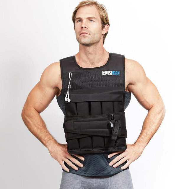 RUNmax 20LBS - 150LBS Adjustable Weighted Vest Wtih Shoulder Pads Option for Men and Women