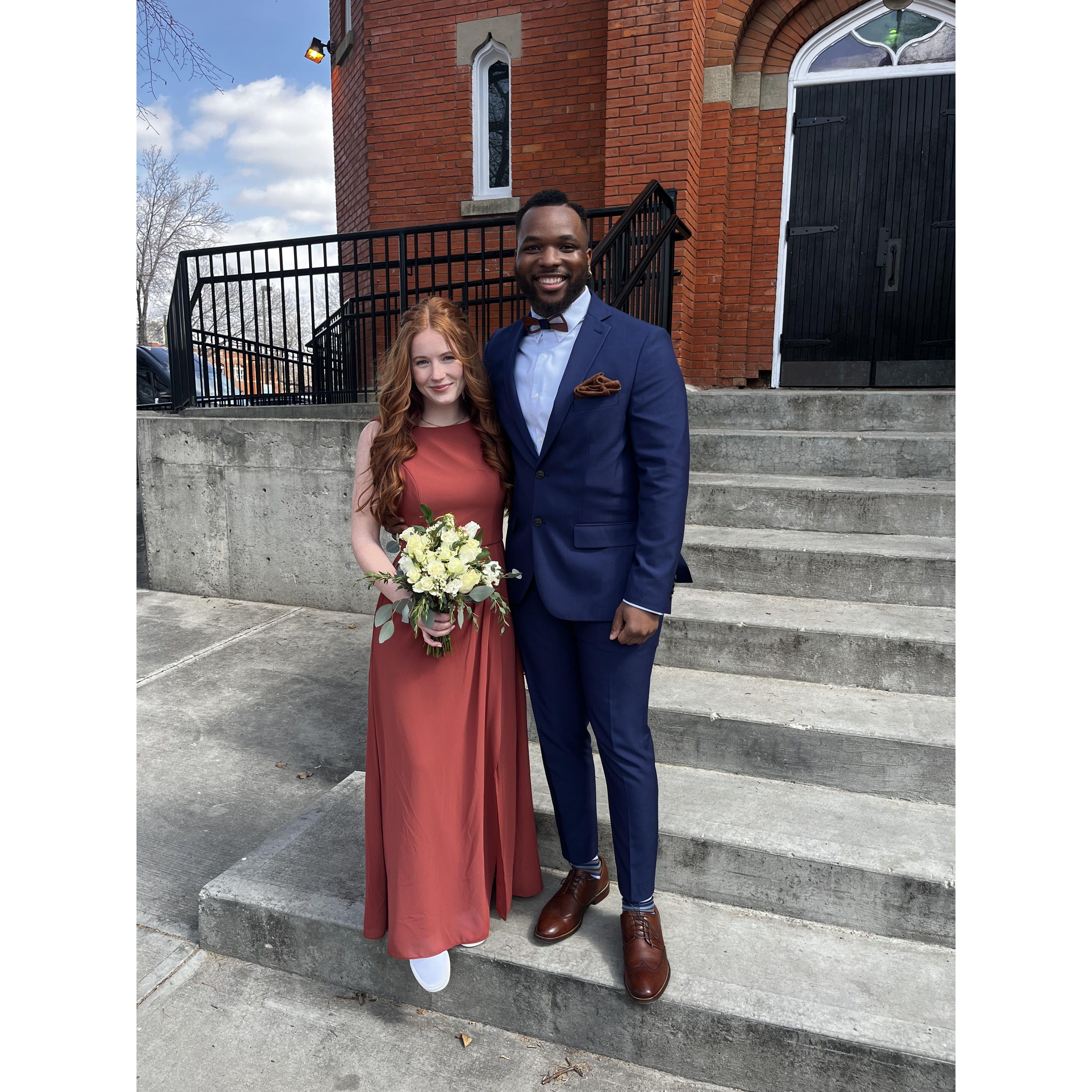 bridesmaid duties out in Edmonton, Alberta