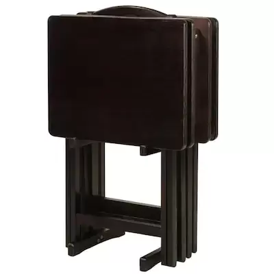 Casual Home 2-ft x 1-ft Indoor Rectangle Wood Brown Folding Tv Tray