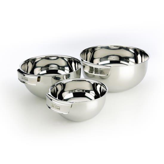 Stainless Steel 3 piece Mixing Bowl Set, 1.5 x 3 x 5 quart