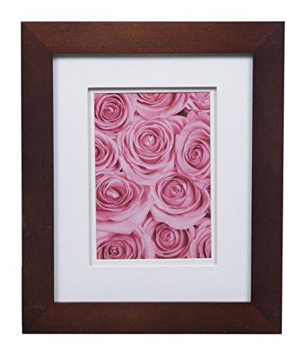 Life Moments 8x10 Flat Double Mat for 5x7 Photo, Wall Mount & Tabletop Picture Frame, 5" x 7", Walnut