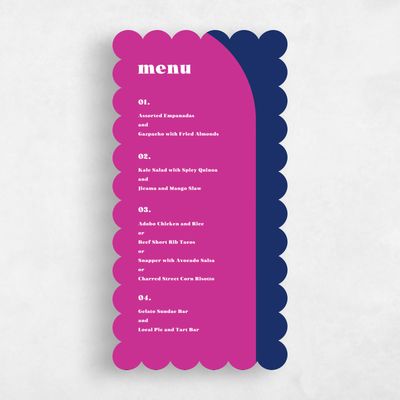 Pink Scalloped Wedding Menu - Peoria