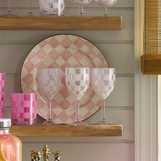 Check Acrylic Wine Goblet, Set of 4