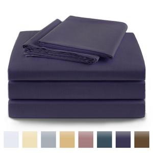100% Cotton Sheets Egyptian Quality,4 Piece Bed Sheet Set,400 Thread Count Sateen Weave,Fade Resistant (King, Purple)
