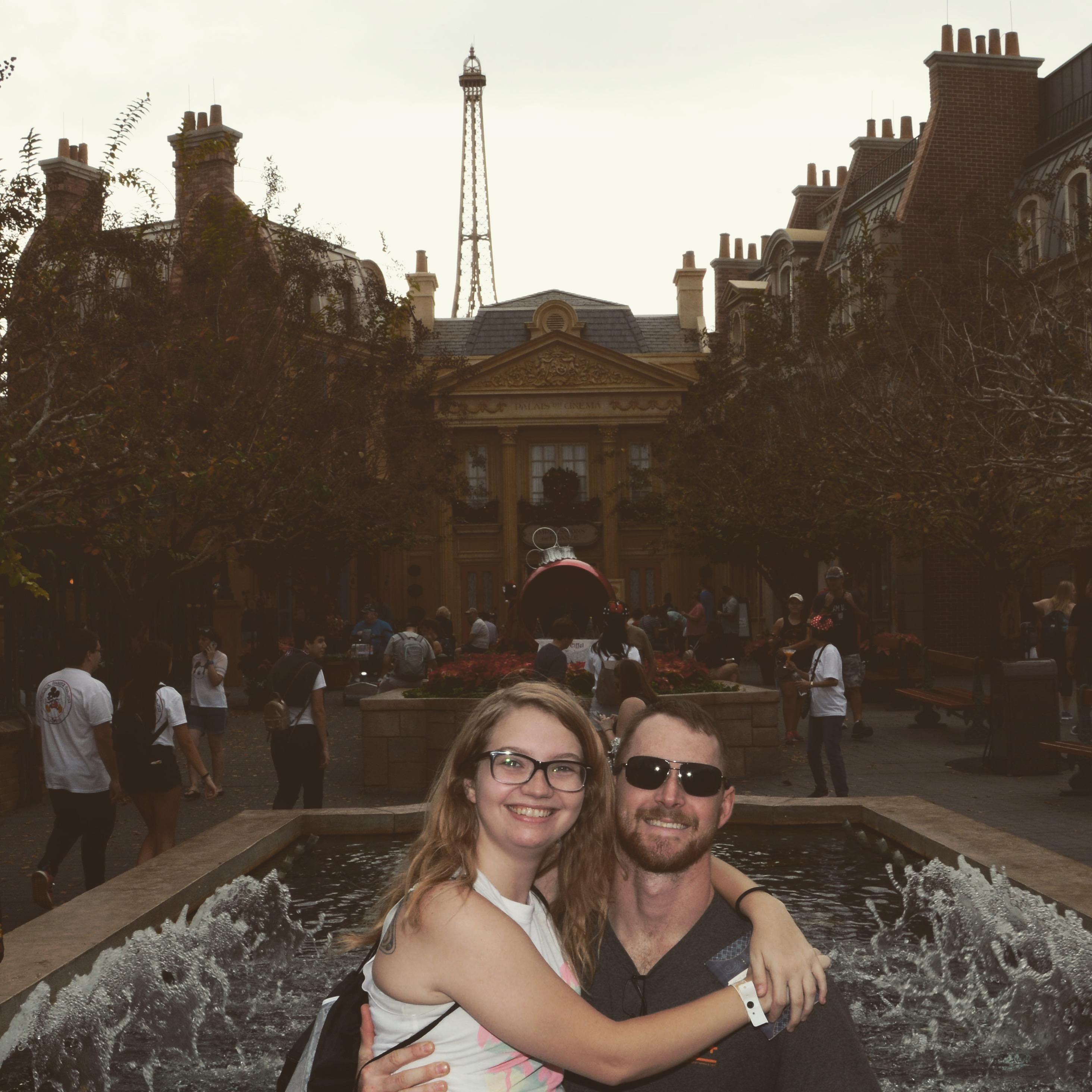 In front of Paris in Epcot at Disney World