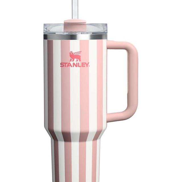Stanley Quencher H2.0 Tumbler with Handle and Straw 40 oz | Flowstate 3-Position Lid | Cup Holder Compatible for Travel | Insulated Stainless Steel Cup | BPA-Free | Peach Whip Cabana Gloss