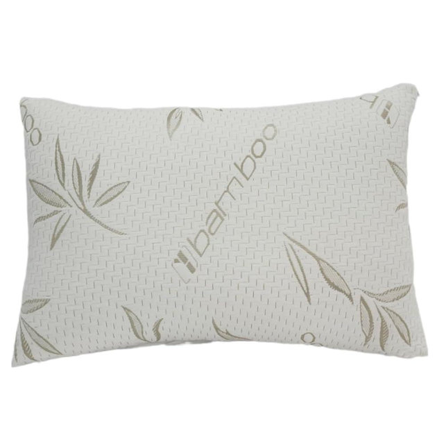 Sleep Touch - Green Leaf Collection - Original Shredded Gel Memory Foam Pillows for Back & Side Sleepers, Adjustable with Zipper Green Viscose of Bamboo Cover, Soft Bed Pillow for Sleeping (18x27)