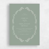 Green Wedding Invitation - Kently Portrait