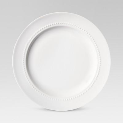 8.3" Porcelain Beaded Rim Salad Plate White