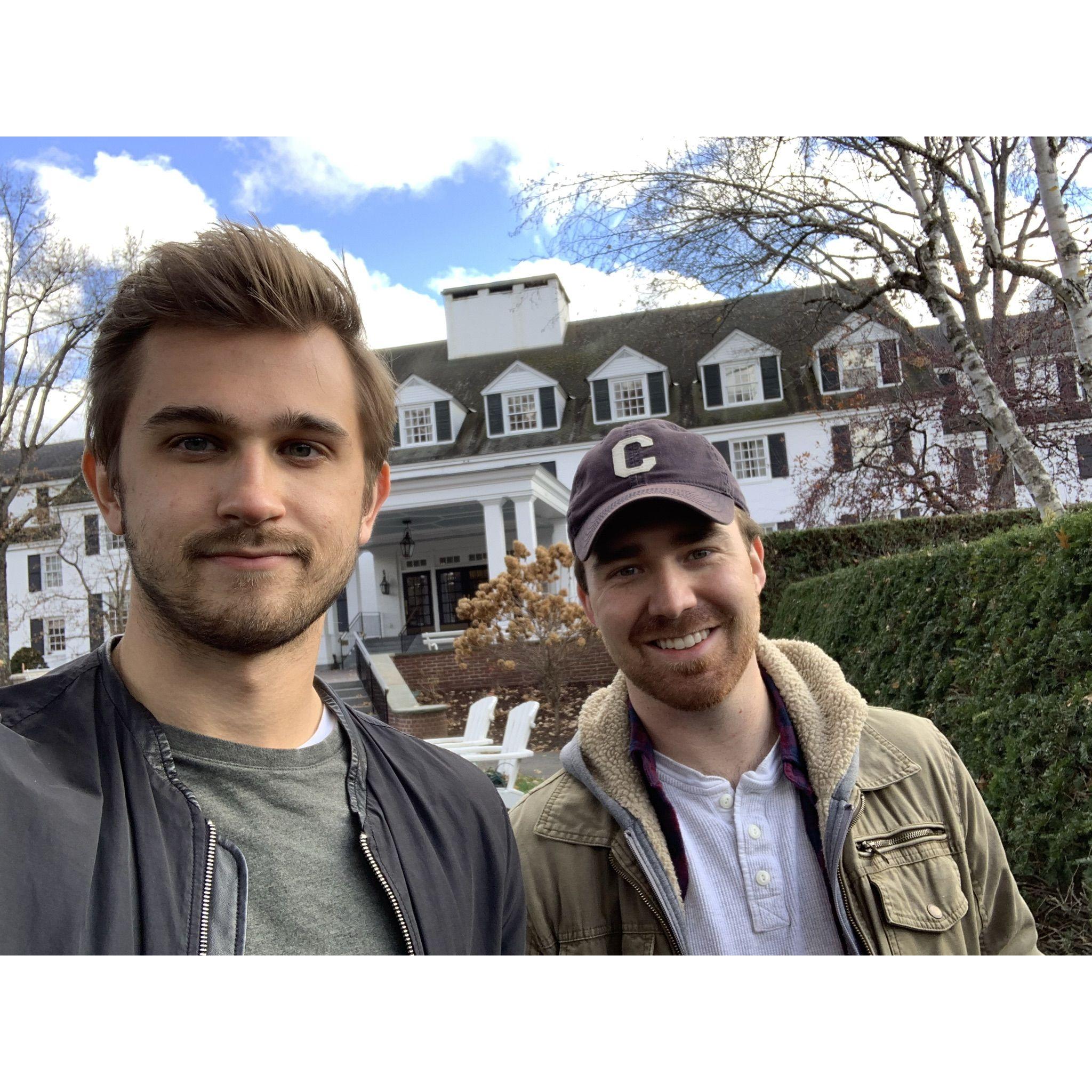 Catching Up: In 2021, Connor and Michael were able to travel together to some of the most meaningful places in their lives, like Charleston; Boston; Quechee, VT (pictured); NYC; and Long Island.