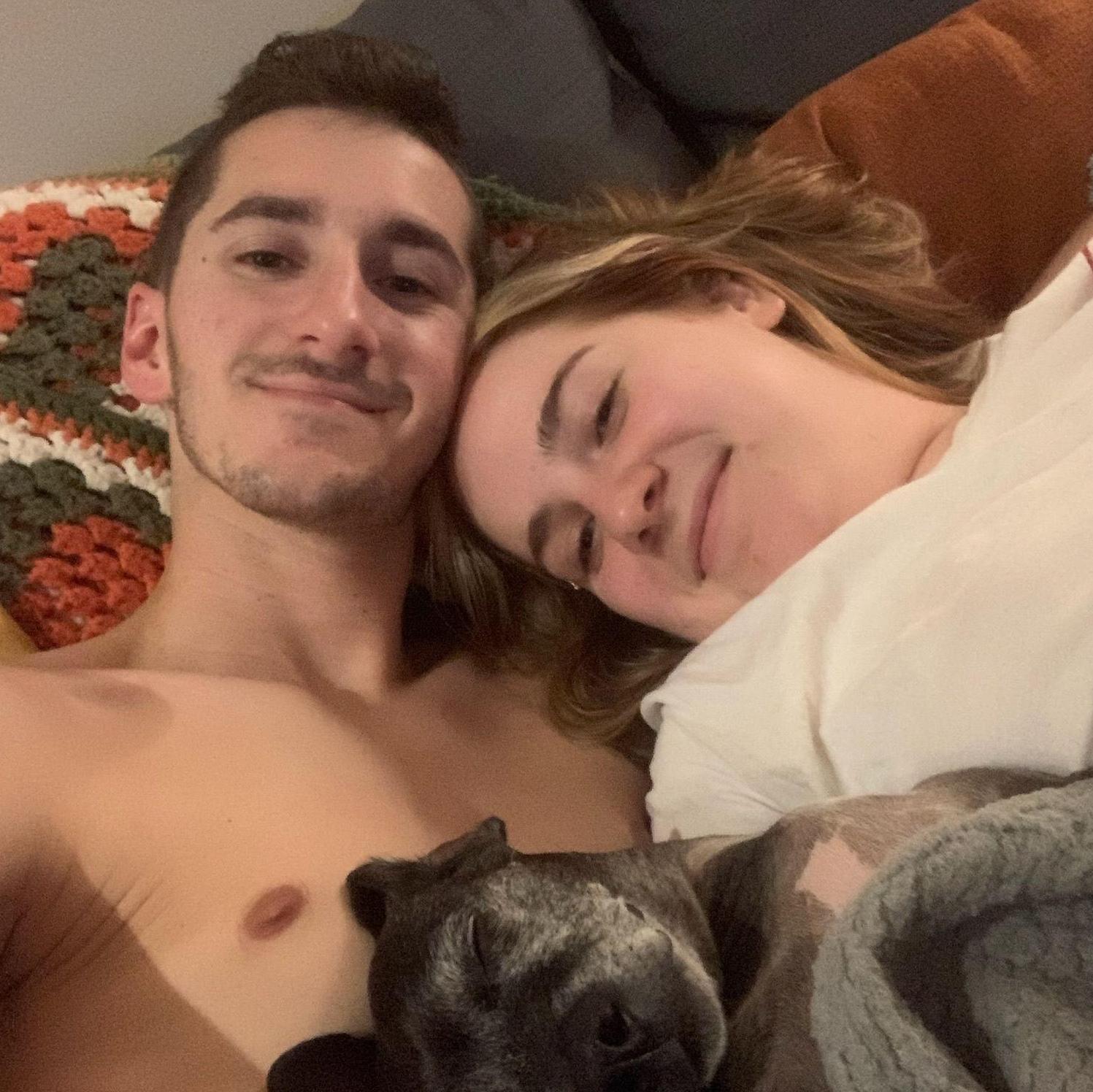 Sometimes when two people are in love, they can't help but share that love with someone else. Liz adopted Chloe in 2020 (and shortly thereafter she chose Matt as her favorite human on Earth).