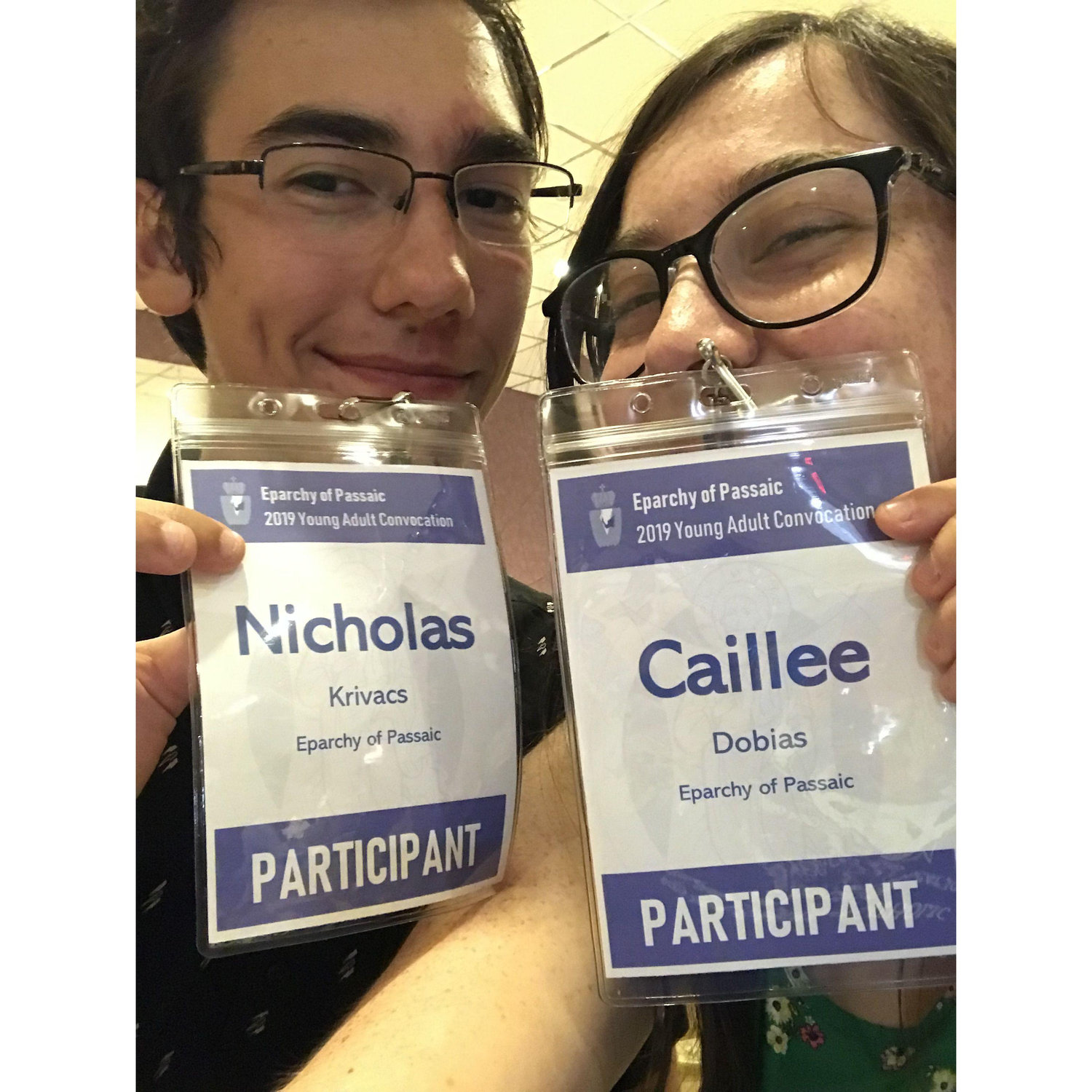Even though they spelt my name wrong, Nick and I had a great time at the young adult convocation!