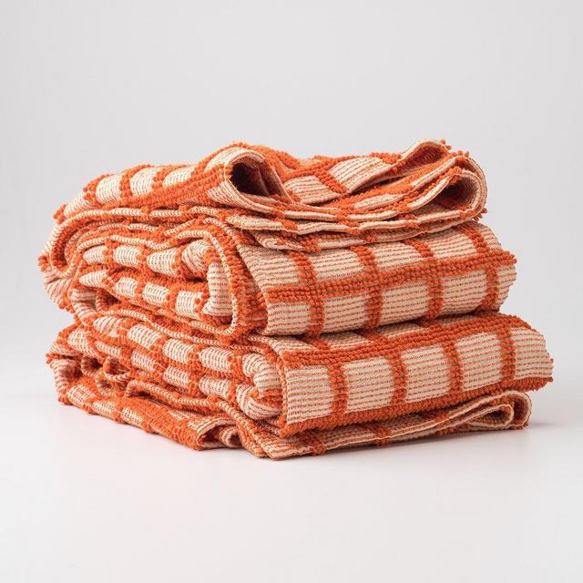 Popcorn Grid Coverlet - Tangerine - Full/Queen