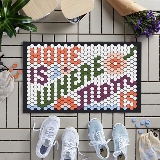 Letterfolk Customizable Doormat and Tile Set Bundle- Bundle of 450 Tile Sets and White Tile Mat - 6 Tile Colors - Advanced Tile Mat Bundle - Mothers Day