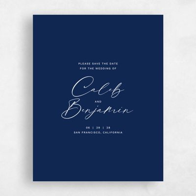 Navy, Blue Wedding Save the Date - Halbert Portrait