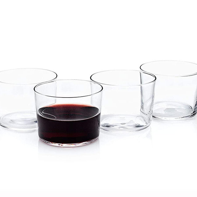 Spanish"Chatos" Stemless Wine Drinking Glasses (Gift Box Set of 4)