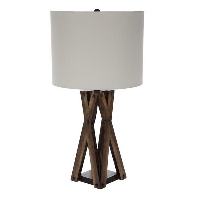 Brown Crossed Wood Lamp