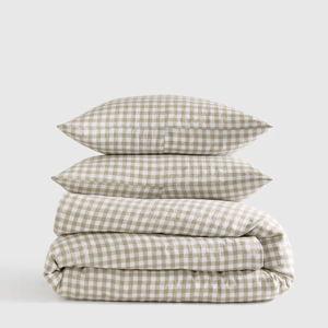 European Linen Duvet Cover Set - King/Cal King in Willowleaf Gingham