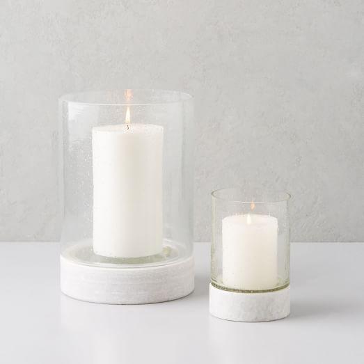 Glass + Marble Hurricanes + Vases