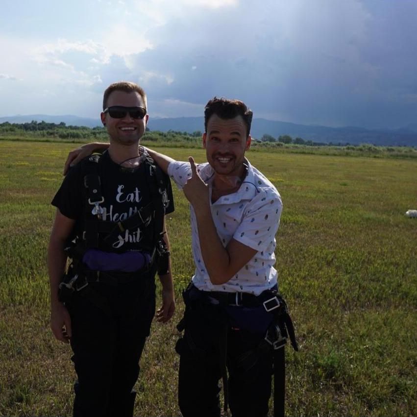Moments after skydiving