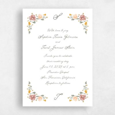 Dark Sage, Green Wedding Invitation - Flor Classic
