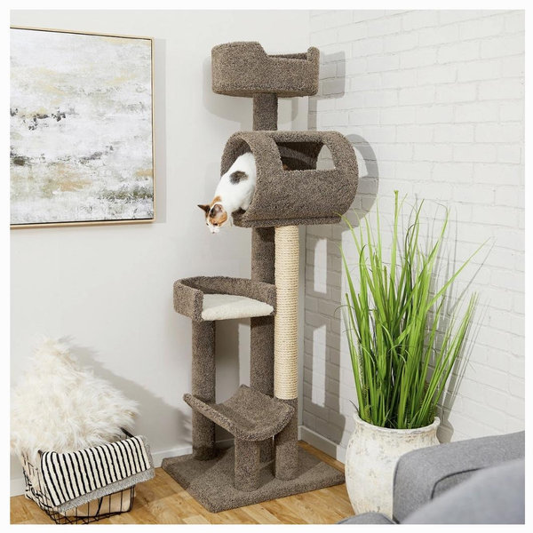 Frisco 69-in Real Carpet Solid Wood Cat Tree