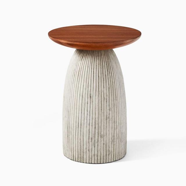 Odin Walnut Concrete Small 12.5 Inch Side Table