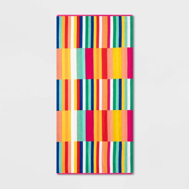 XL Broken Striped Beach Towel - Sun Squad™