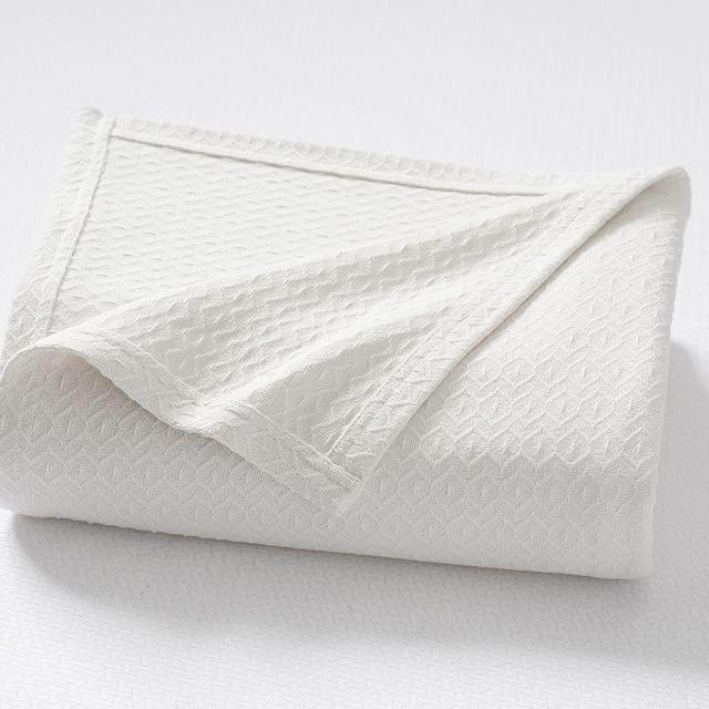 Diamond Organic Blanket, Twin, Classic Ivory