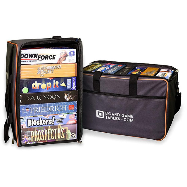 Board Game Bag - [Backpack/Shoulder Strap/Luggage Slip] - Padded Board Game Carrier (Oxford Gray)