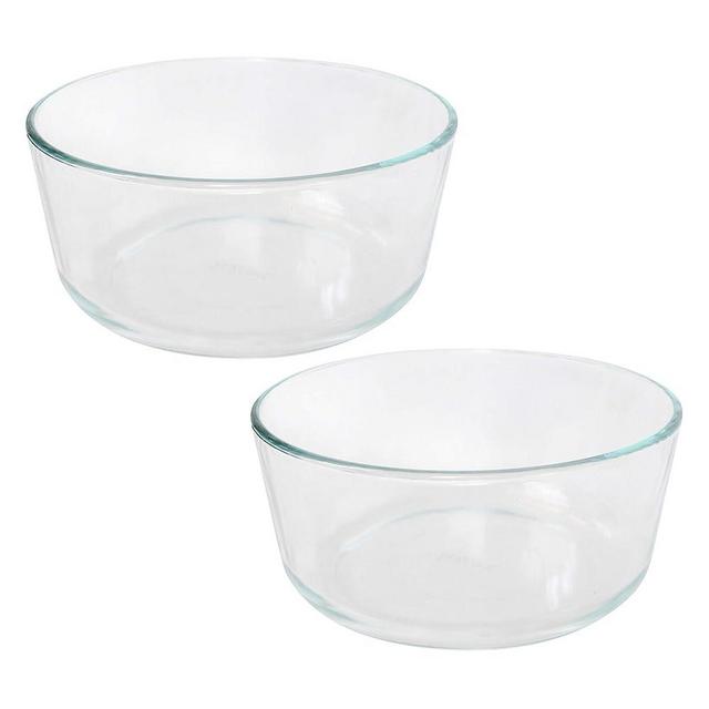 Pyrex Simply Store 7203 Round Clear Glass Food Storage Bowl - 2 Pack Made in the USA
