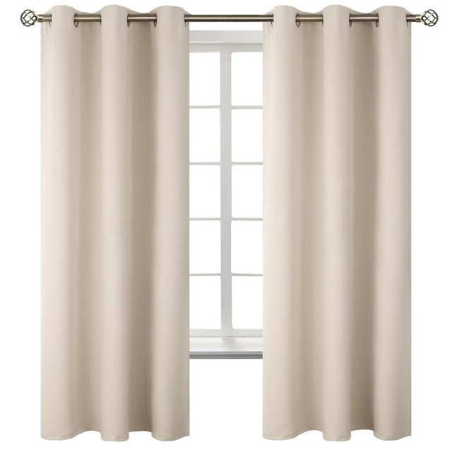 BGment Blackout Curtains - Grommet Thermal Insulated Room Darkening Bedroom and Living Room Curtains, Set of 2 Panels (42 x 72 Inch, Champagne)