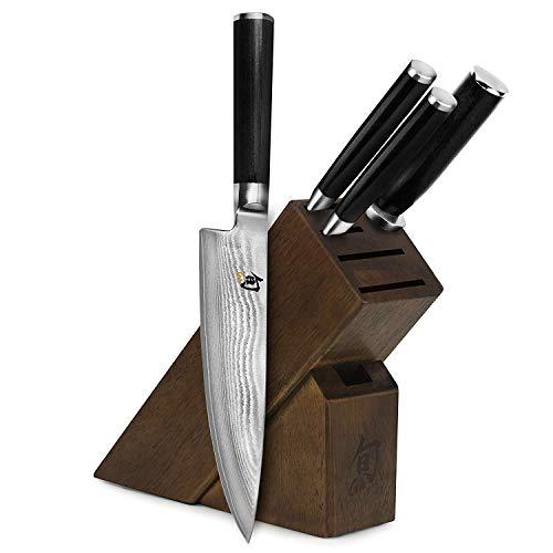 Shun Classic 5-piece Slimline Knife Block Set with Dark Block