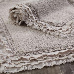Frayed Edge Dove Gray 21x34 Bath Rug